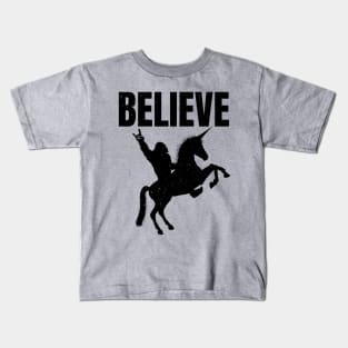 Bigfoot Riding A Unicorn Kids T-Shirt